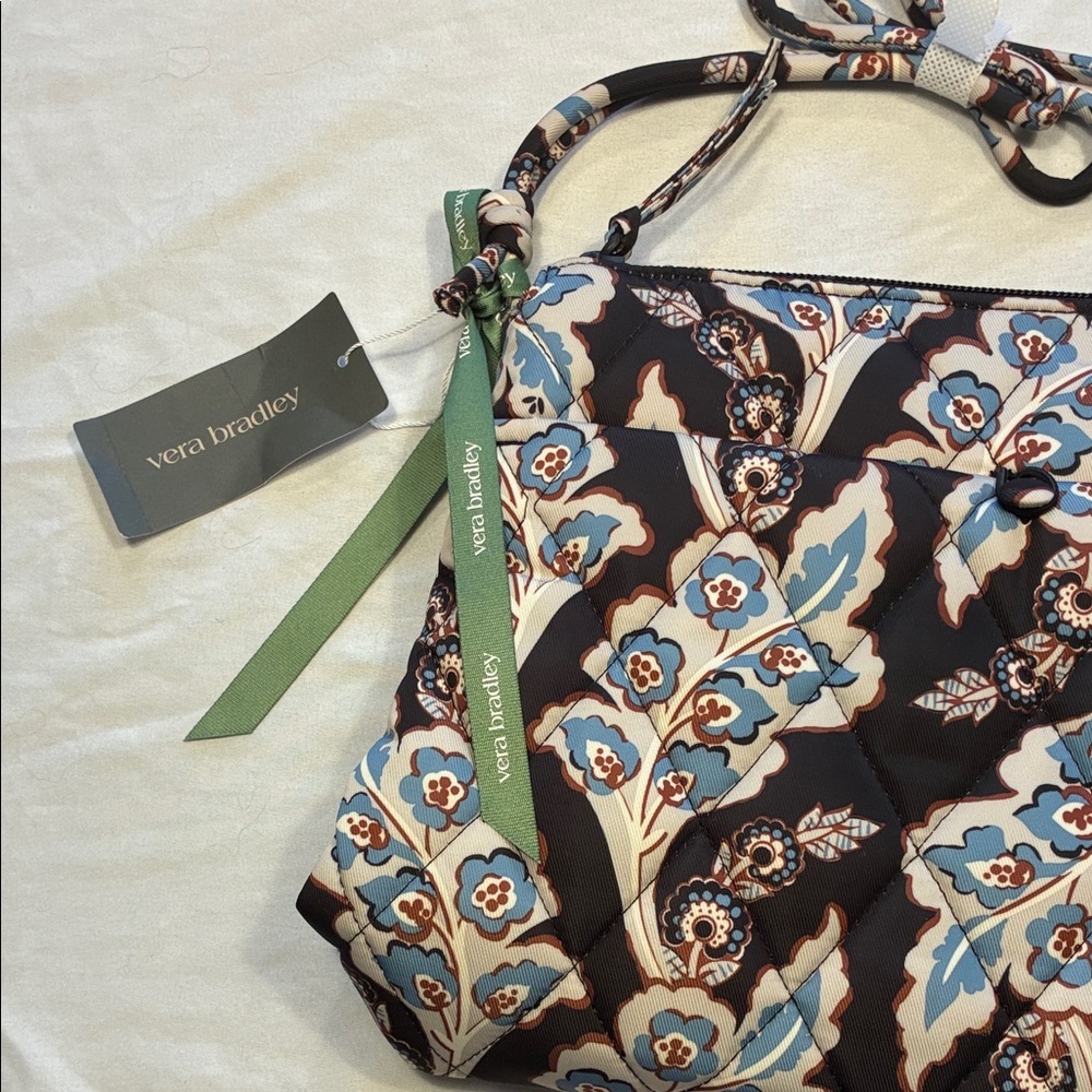 Vera Bradley NWT Original Hipster Light Blue Floral Quilted Crossbody Bag - Picture 5 of 16